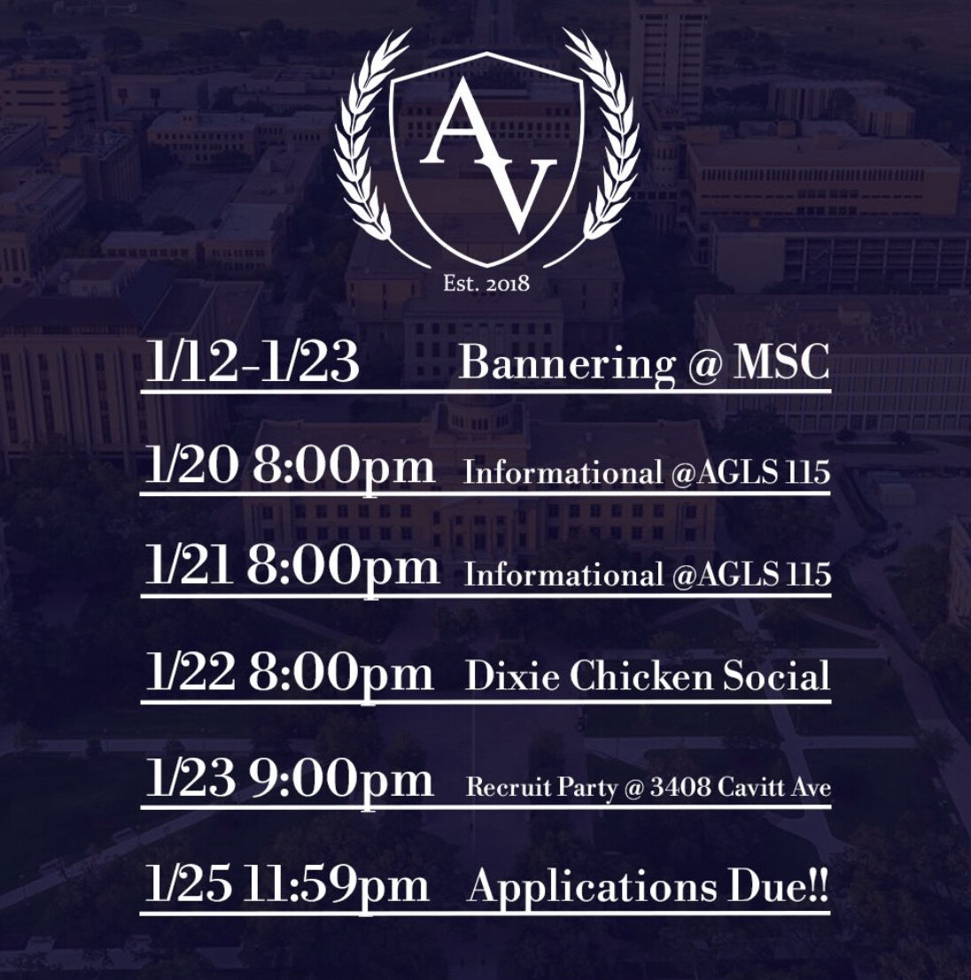 S26 Recruitment Dates